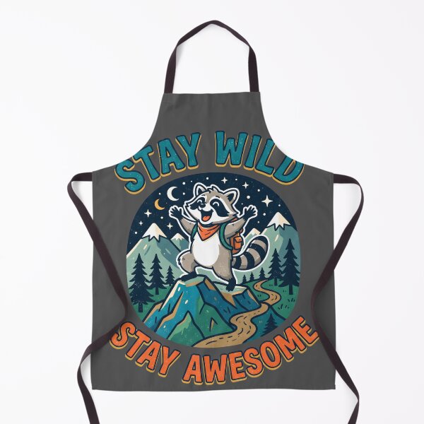 Item preview, Stay Wild Stay Awesome Cute Raccoon Hiking designed and sold by Mr Lee.
