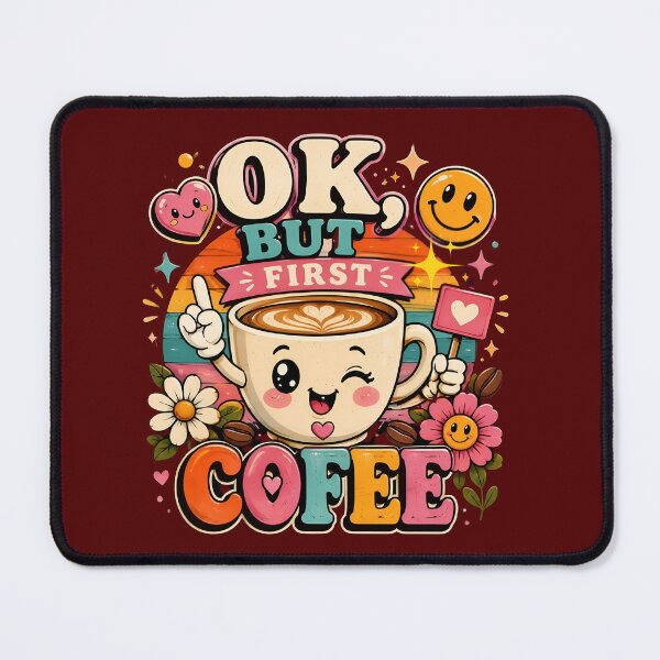 Item preview, Monday Mood: OK, BUT FIRST COFFEE-Cute Retro Coffee Lover Design ⭐ Best Choice designed and sold by Brewgoodness.