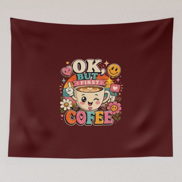 Item preview, Monday Mood: OK, BUT FIRST COFFEE-Cute Retro Coffee Lover Design ⭐ Best Choice designed and sold by Brewgoodness.