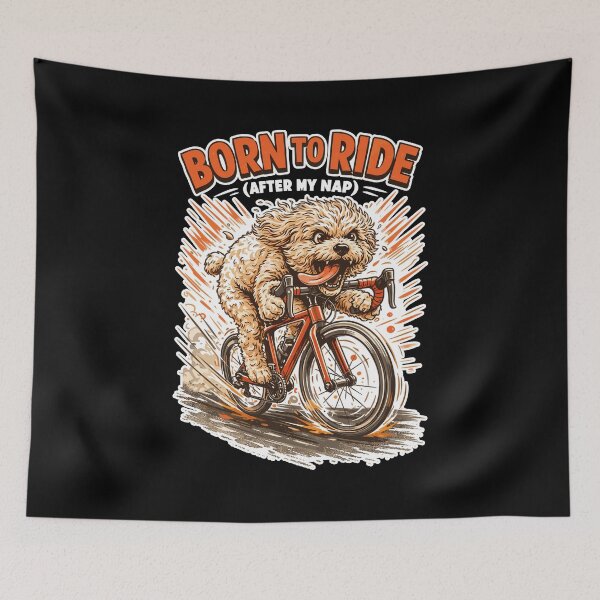 Item preview, Maltipoo on racing bike: Born to Ride dog motif designed and sold by Pineapple-Tree.