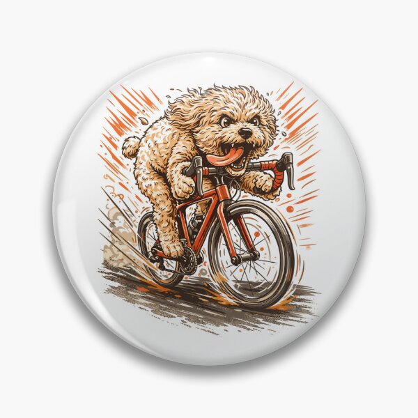 Item preview, Maltipoo on a racing bike: A dog accelerating the pace of a bicycle designed and sold by Pineapple-Tree.