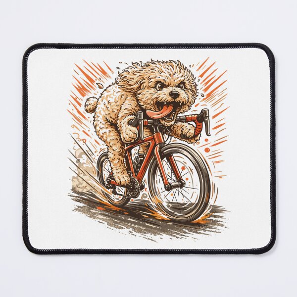 Item preview, Maltipoo on a racing bike: A dog accelerating the pace of a bicycle designed and sold by Pineapple-Tree.