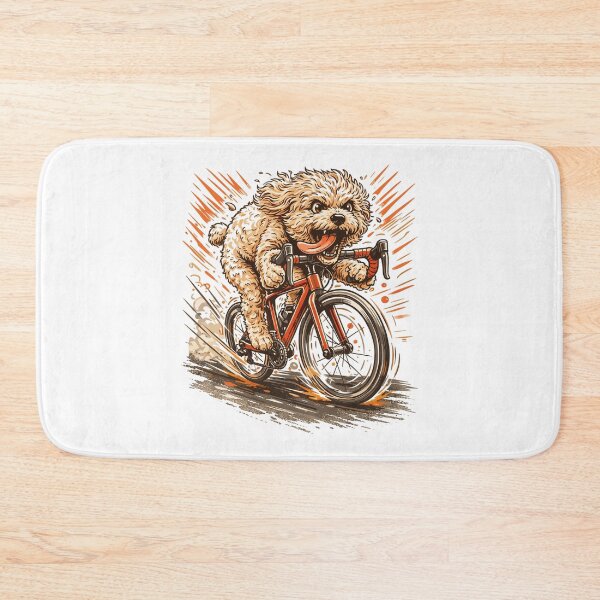 Item preview, Maltipoo on a racing bike: A dog accelerating the pace of a bicycle designed and sold by Pineapple-Tree.