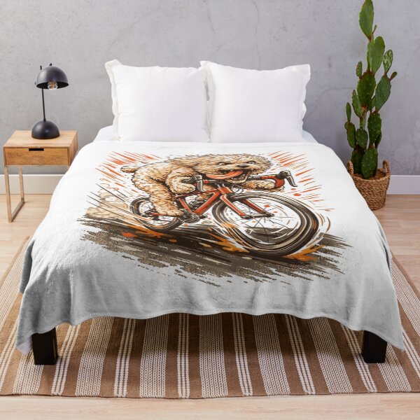 Item preview, Maltipoo on a racing bike: A dog accelerating the pace of a bicycle designed and sold by Pineapple-Tree.