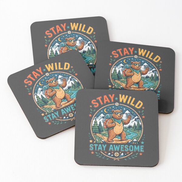 Item preview, Stay Wild Stay Awesome Cool Bear Hiking designed and sold by Mr Lee.