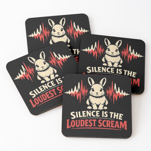 Item preview, Silence Is the Loudest Scream – Rabbit Soundwave Illustration designed and sold by Dogandesighn.