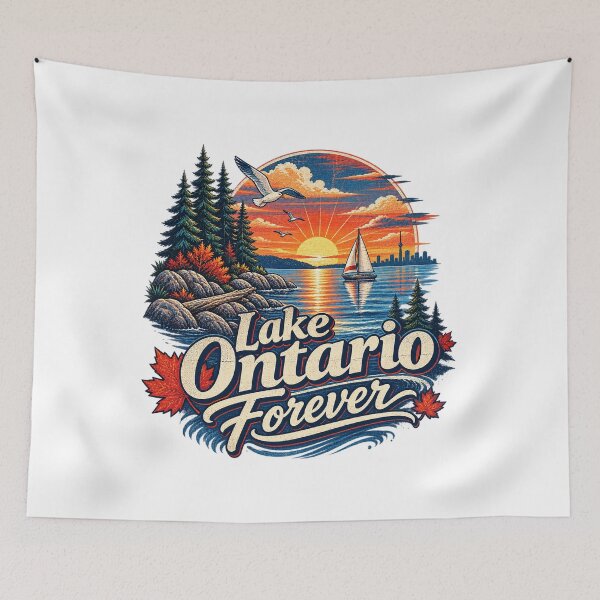 Item preview, Lake Ontario Forever Vintage Retro Canada Sunset Design designed and sold by CreativeNest Prints.