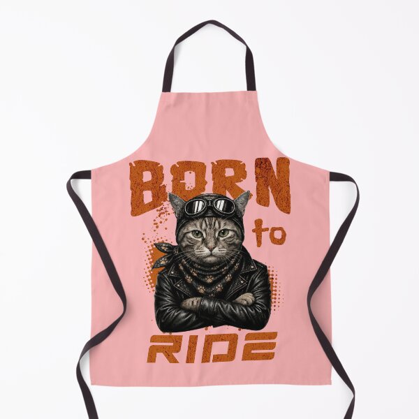 Item preview, Grey Tabby Cat Born To Ride - Biker Jacket & Bandana & Goggles designed and sold by PixelsPaws.
