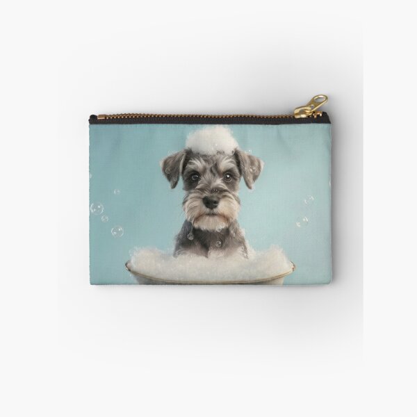 Item preview, Baby Miniature Schnauzer Bubble Bath Nursery Bathroom Art designed and sold by LazyOwlStore.