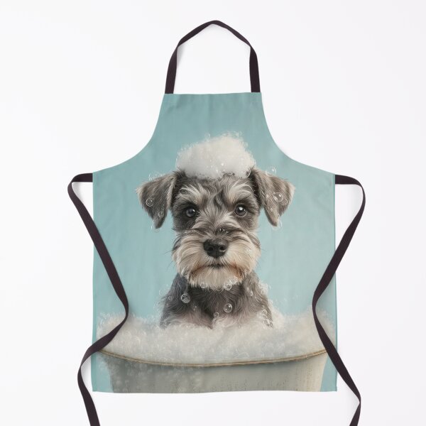 Item preview, Baby Miniature Schnauzer Bubble Bath Nursery Bathroom Art designed and sold by LazyOwlStore.