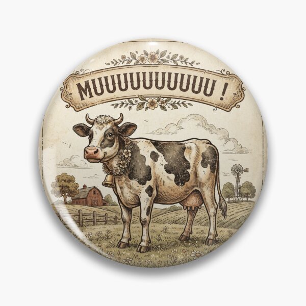 Item preview, Cow in vintage style designed and sold by KRIDD-DESIGN.