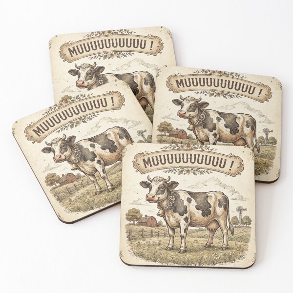 Item preview, Cow in vintage style designed and sold by KRIDD-DESIGN.