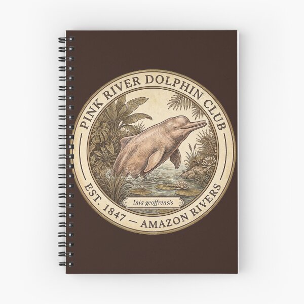 Item preview, Pink River Dolphin Club Amazon Vintage Badge designed and sold by CalmCapy Co.