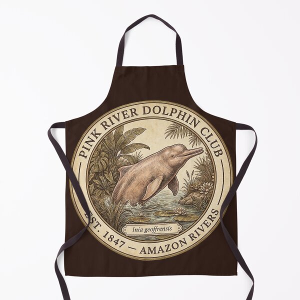 Item preview, Pink River Dolphin Club Amazon Vintage Badge designed and sold by CalmCapy Co.