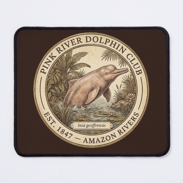 Item preview, Pink River Dolphin Club Amazon Vintage Badge designed and sold by CalmCapy Co.
