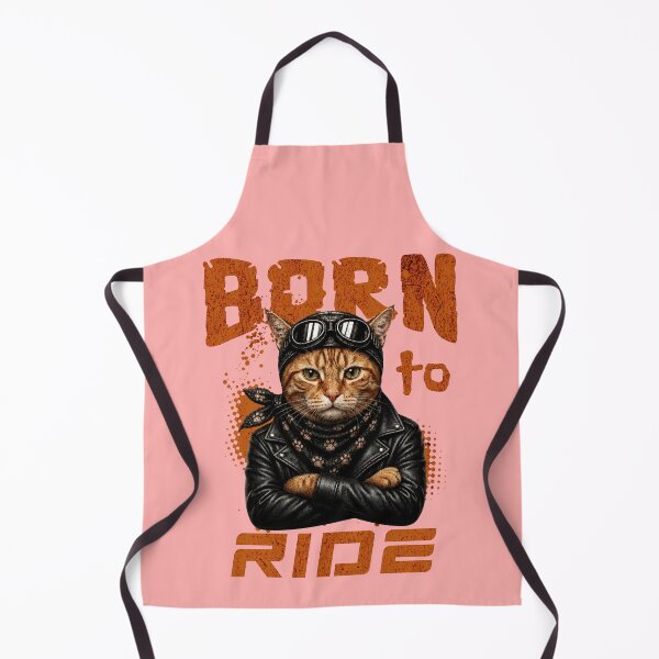 Item preview, Orange Tabby Cat Born To Ride - Biker Jacket & Bandana & Goggles designed and sold by PixelsPaws.