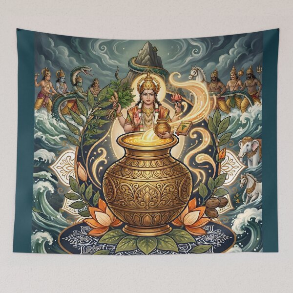 Item preview, Lord Dhanvantari Amrita Kalasha Samudra Manthan designed and sold by hutofdesigns.