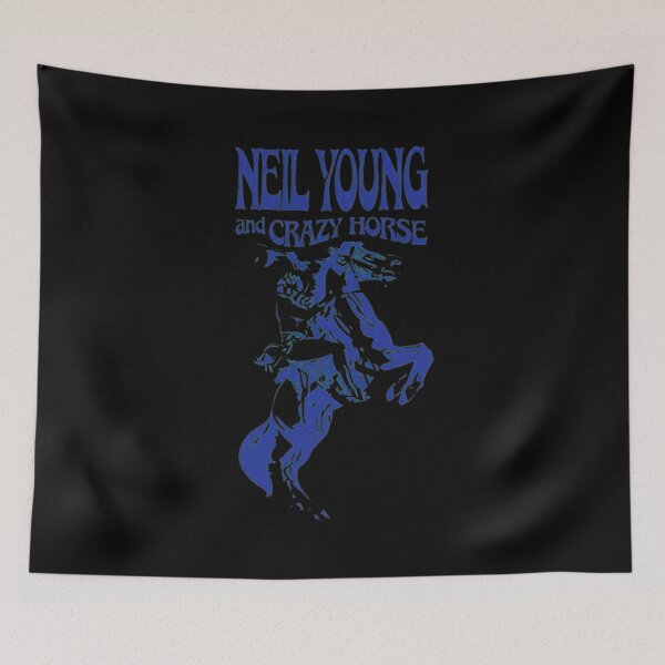 Item preview, Neils Youngs Crazys Horse Rearing Horse Blue  designed and sold by NoanVasseur.