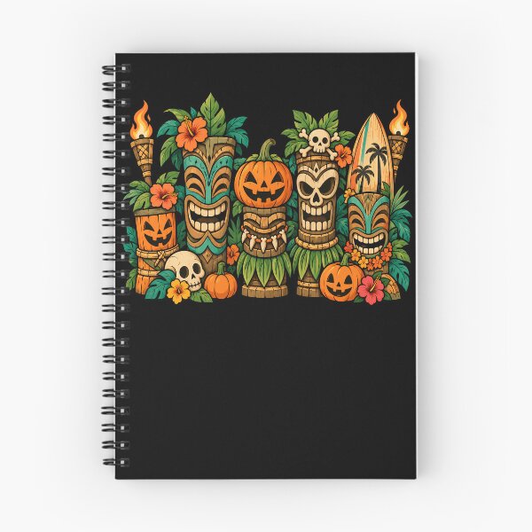 Item preview, Tiki Halloween Party Tropical Skulls Pumpkins Surfboard Aloha designed and sold by ArcaneArtistry.