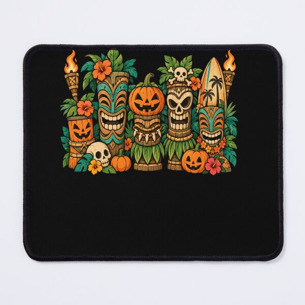 Item preview, Tiki Halloween Party Tropical Skulls Pumpkins Surfboard Aloha designed and sold by ArcaneArtistry.