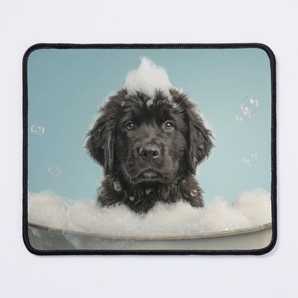 Item preview, Baby Newfoundland Bubble Bath Cute Nursery Bathroom Wall Art designed and sold by LazyOwlStore.