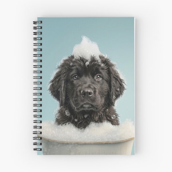 Item preview, Baby Newfoundland Bubble Bath Cute Nursery Bathroom Wall Art designed and sold by LazyOwlStore.