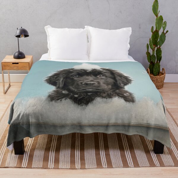 Item preview, Baby Newfoundland Bubble Bath Cute Nursery Bathroom Wall Art designed and sold by LazyOwlStore.