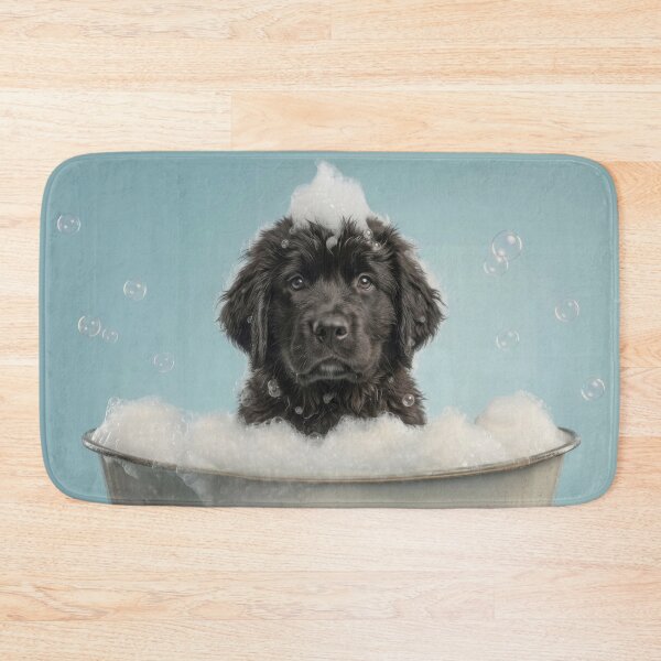 Item preview, Baby Newfoundland Bubble Bath Cute Nursery Bathroom Wall Art designed and sold by LazyOwlStore.