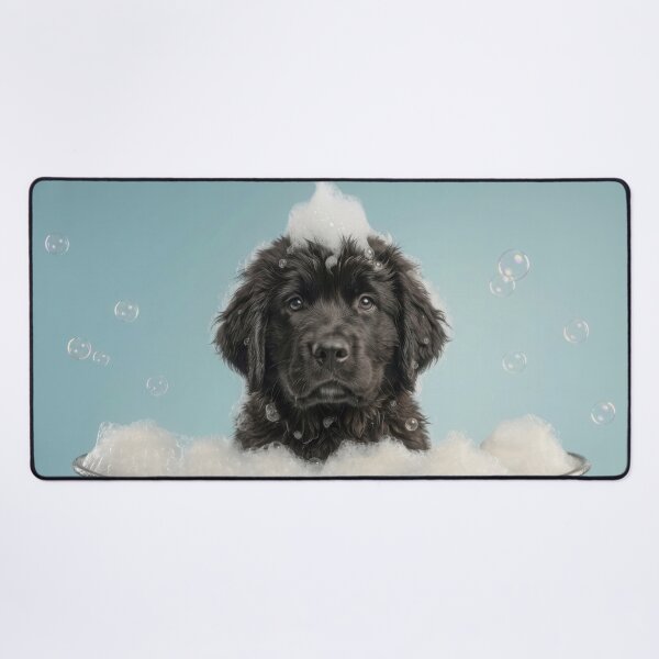 Item preview, Baby Newfoundland Bubble Bath Cute Nursery Bathroom Wall Art designed and sold by LazyOwlStore.