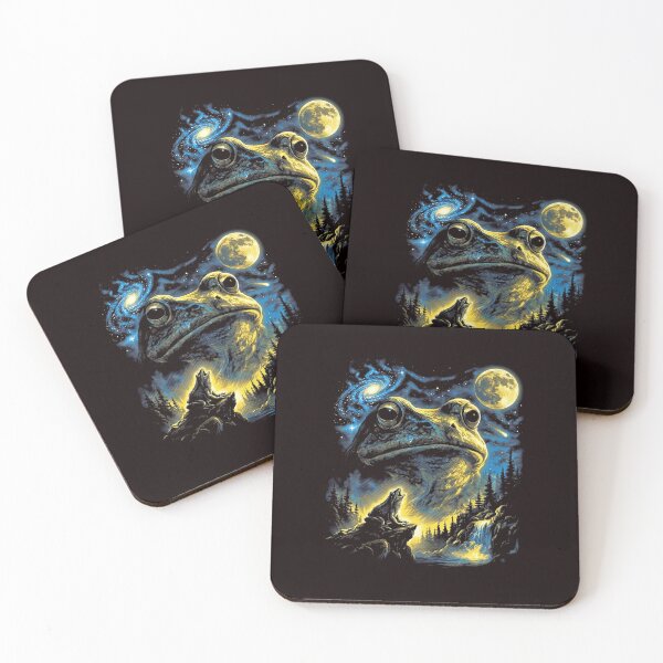 Item preview, Frog and Howling Wolf Moon Night Scene designed and sold by ImeldaSparks.
