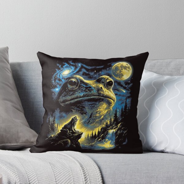 Item preview, Frog and Howling Wolf Moon Night Scene designed and sold by ImeldaSparks.