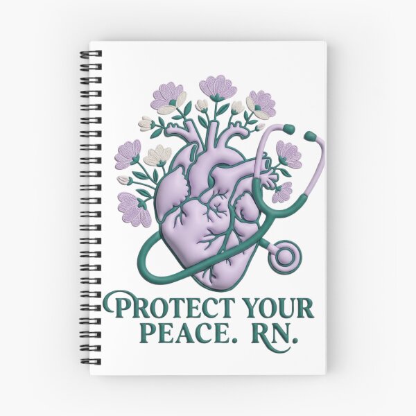 Item preview, RN Protect Your Peace 3D Puffy Floral Heart | Aesthetic Nurse designed and sold by The Niche Lab.