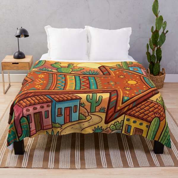 Item preview, Vibrant Southwestern Desert Journey: Boho Cactus Landscape Art designed and sold by crackerflake.