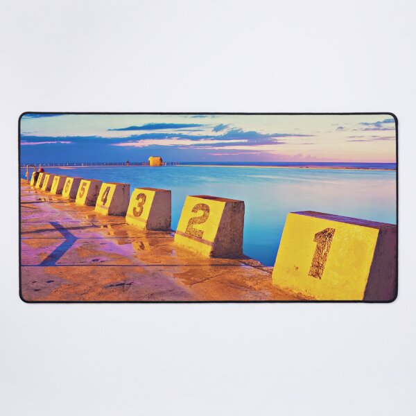 Item preview, Merewether Ocean Baths in a Golden Sunrise designed and sold by Bellamaree.