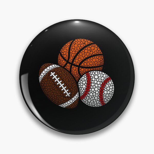 Item preview, Retro Dotted Basketball Football Baseball Sports Trio designed and sold by Moizento.