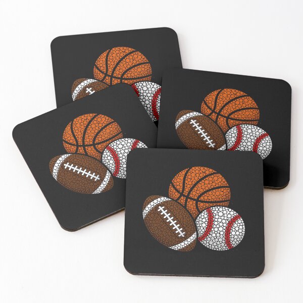 Item preview, Retro Dotted Basketball Football Baseball Sports Trio designed and sold by Moizento.