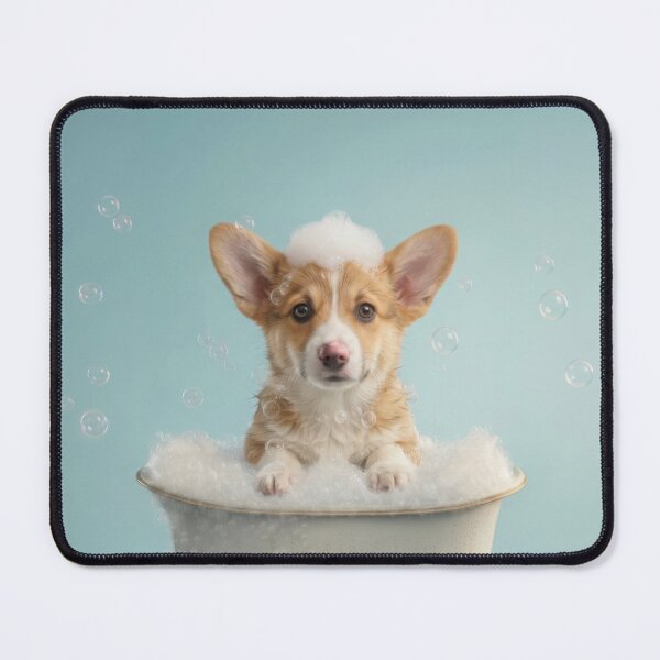 Item preview, Baby Pembroke Welsh Corgi Bubble Bath Nursery Bathroom Art designed and sold by LazyOwlStore.