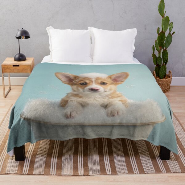 Item preview, Baby Pembroke Welsh Corgi Bubble Bath Nursery Bathroom Art designed and sold by LazyOwlStore.