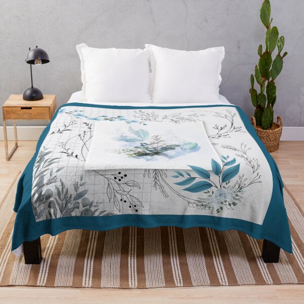 Item preview, Blue Floral Botanical Grid & Minimalist Line Art Collage designed and sold by Verantia.