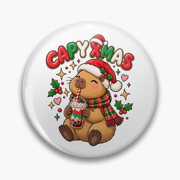 Item preview, Capy Xmas - Santa Capybara Drinking Boba Christmas designed and sold by Steele-Art.