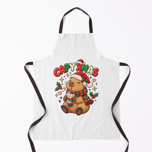 Aperçu de l'œuvre Capy Xmas - Santa Capybara buvant du Boba Noël créée et vendue par Steele-Art.