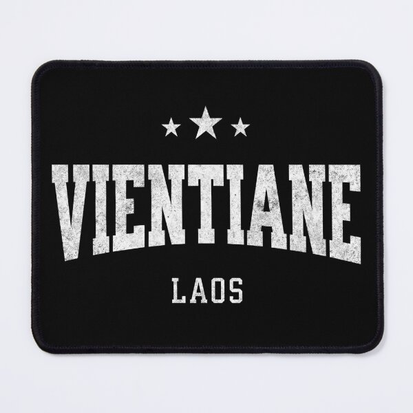 Item preview, Vientiane Laos Vintage Varsity Distressed Retro College Travel Design designed and sold by NiceTeeClub.