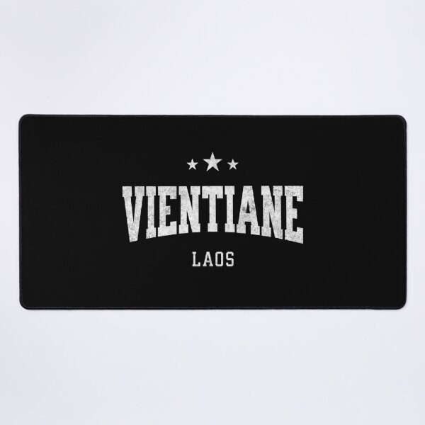 Item preview, Vientiane Laos Vintage Varsity Distressed Retro College Travel Design designed and sold by NiceTeeClub.