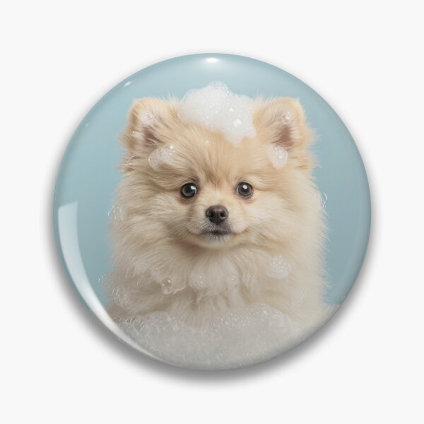 Item preview, Baby Pomeranian Bubble Bath Cute Nursery Bathroom Wall Art designed and sold by LazyOwlStore.