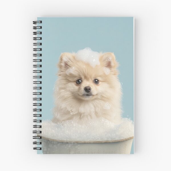 Item preview, Baby Pomeranian Bubble Bath Cute Nursery Bathroom Wall Art designed and sold by LazyOwlStore.