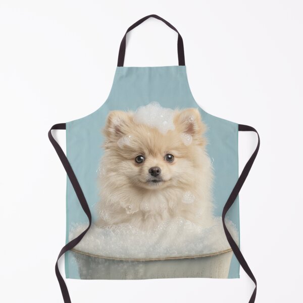 Item preview, Baby Pomeranian Bubble Bath Cute Nursery Bathroom Wall Art designed and sold by LazyOwlStore.