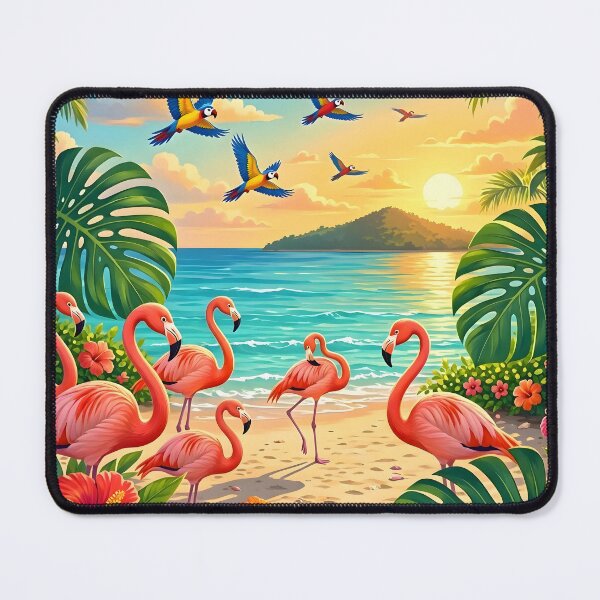 Item preview, Tropical Flamingo Paradise Beach Sunset designed and sold by Herodestroyer.