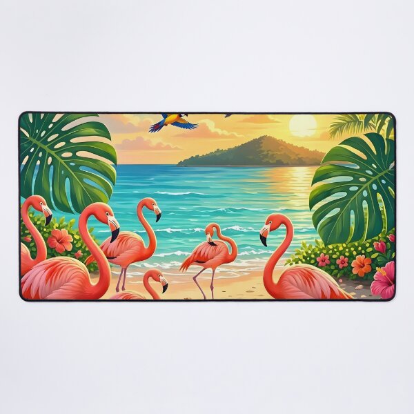 Item preview, Tropical Flamingo Paradise Beach Sunset designed and sold by Herodestroyer.