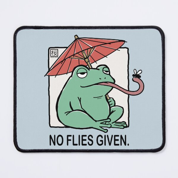 Item preview, Frog Catching Fly Under Japanese Umbrella designed and sold by SakuraHaven.
