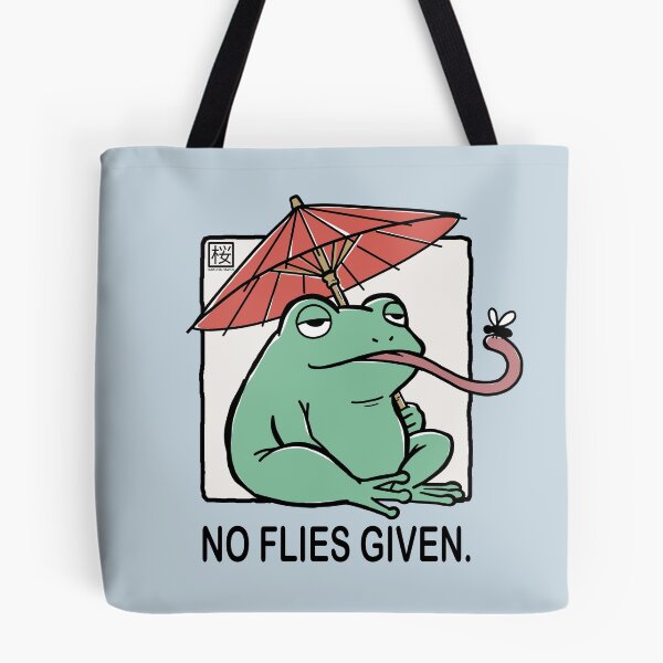 Item preview, Frog Catching Fly Under Japanese Umbrella designed and sold by SakuraHaven.